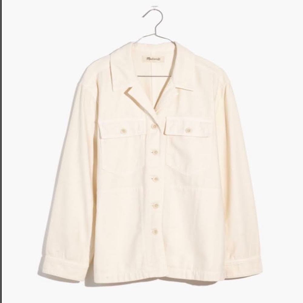 NWT Madewell Drakefield Shirt Jacket Ecru